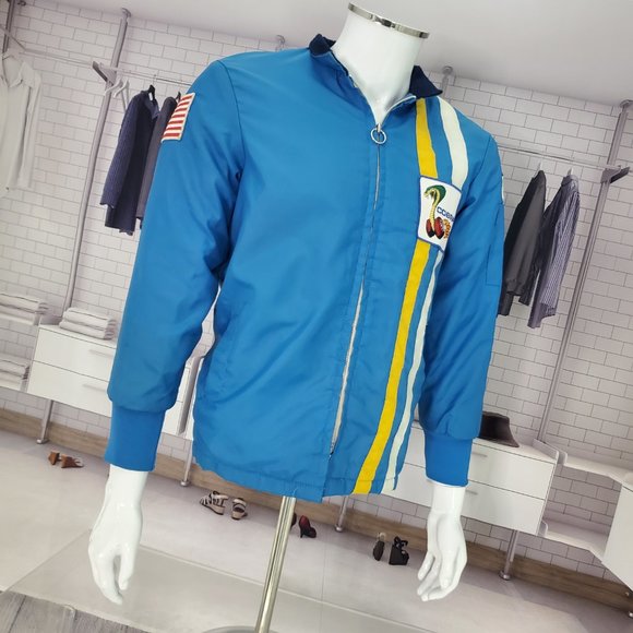 Vintage Ford Cobra JACKET Blue Racer Mechanic Zip-up Coat Small - Picture 5 of 11